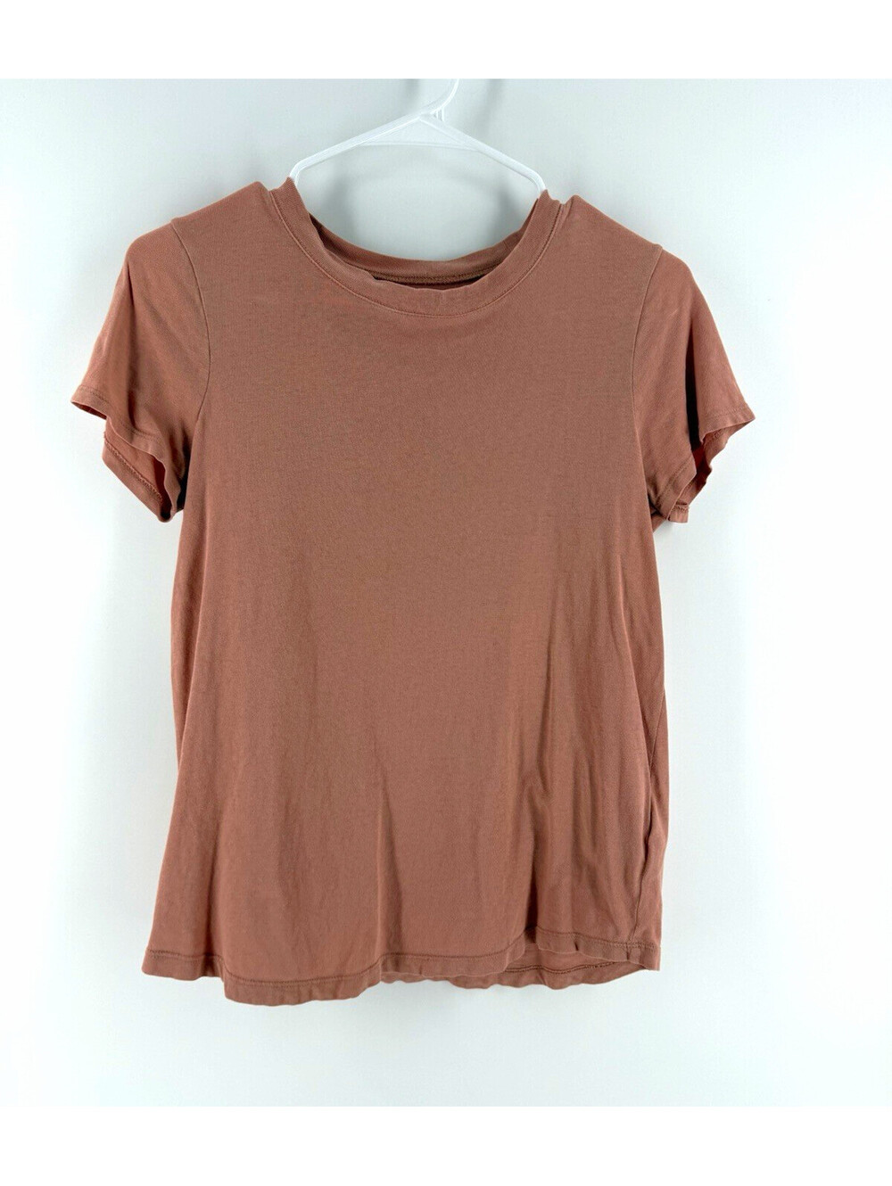 Madewell Women’s XS Pink Solid Crew Neck Short Sleeve Jersey Cotton T-Shirt